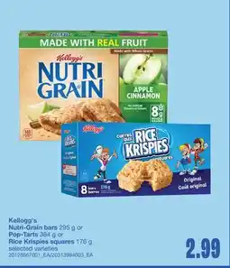 Wholesale Club KELLOGG'S NUTRI-GRAIN BARS 295 G OR POP-TARTS 384 G OR RICE KRISPIES SQUARES 176 G offer