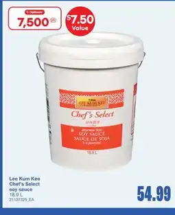 Wholesale Club LEE KUM KEE CHEF'S SELECT SOY SAUCE, 18.9 L offer