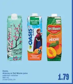 Wholesale Club OASIS, ARIZONA OR DEL MONTE JUICE, 960 mL offer