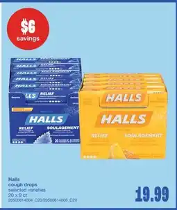Wholesale Club HALLS COUGH DROPS, 20 X 9 CT offer