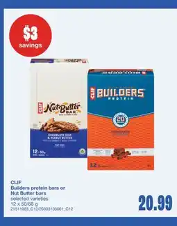 Wholesale Club CLIF BUILDERS PROTEIN BARS OR NUT BUTTER BARS, 12 x 50/68 g offer