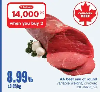 Wholesale Club AA BEEF EYE OF ROUND offer