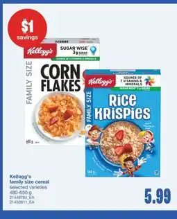 Wholesale Club FAMILY SIZE CEREAL, 480-650 g offer