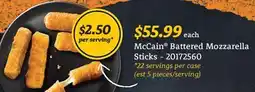 Wholesale Club MCCAIN BATTERED MOZZARELLA STICKS offer