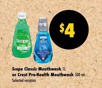 Wholesale Club CLASSIC MOUTHWASH 1L OR PRO-HEALTH MOUTHWASH 500 ML offer