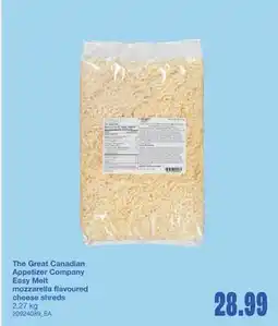 Wholesale Club THE GREAT CANADIAN APPETIZER COMPANY EASY MELT MOZZARELLA FLAVOURED CHEESE SHREDS, 2.27 kg offer