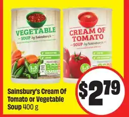 FreshCo Sainsbury's Cream of Tomato or Vegetable Soup 400 g offer