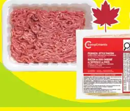 FreshCo Lean Ground Pork 450g or Compliments Peameal Bacon Cured Pork Loin Rolled in Cornmeal 6.59/lg offer