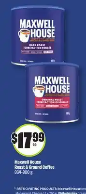 FreshCo Maxwell House Roast & Ground Coffee 864-900 g offer