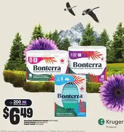 FreshCo Bonterra Bathroom Tissue 9=27 Rolls, Facial Tissue 3=6 boxes or Paper Towel 3=6 Rolls offer