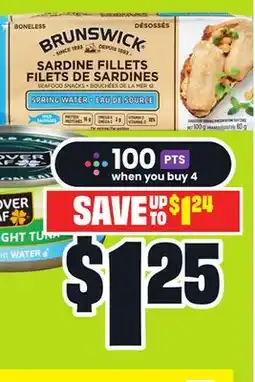FreshCo Clover Leaf Skipjack Tuna 170 g or Burnswick Sardines 92-100 g offer