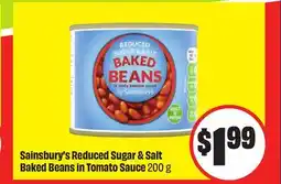 FreshCo Sainsbury's Reduced Sugar & Salt Baked Beans in Tomato Sauce 200 g offer