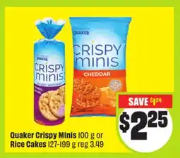FreshCo Quaker Crispy Minis 100 g or Rice Cakes 127-199 g offer