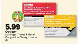 PharmaChoice Option+ Lozenges Throat & Nasal Congestion Cherry, Lemon offer