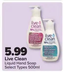 PharmaChoice Live Clean Liquid Hand Soap 500ml offer