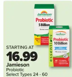 PharmaChoice Jamieson Probiotic Select Types offer