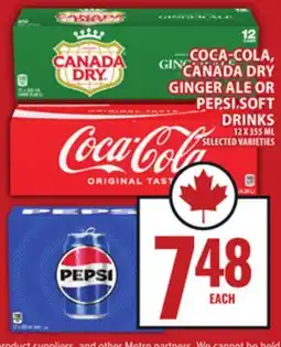 Food Basics COCA-COLA, CANADA DRY GINGER ALE OR PEPSI SOFT DRINKS offer