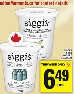 Food Basics SIGGI'S SKYR YOGURT offer