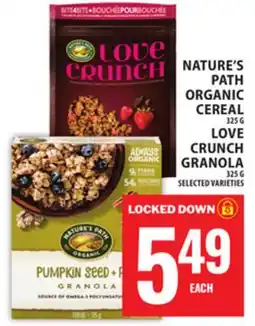 Food Basics NATURE'S PATH ORGANIC CEREAL OR LOVE CRUNCH GRANOLA offer