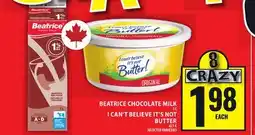 Food Basics BEATRICE CHOCOLATE MILK OR I CAN'T BELIEVE IT'S NOT BUTTER offer