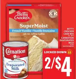 Food Basics BETTY CROCKER CAKE MIX OR CARNATION EVAPORATED MILK offer