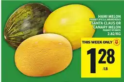 Food Basics HAMI MELON OR SANTA CLAUS OR CANARY MELON offer