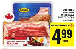 Food Basics SELECTION BACON OR BUTTERBALL TURKEY BACON offer