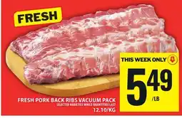 Food Basics FRESH PORK BACK RIBS VACUUM PACK offer