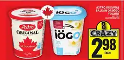 Food Basics ASTRO ORIGINAL BALKAN OR IÖGO YOGURT offer