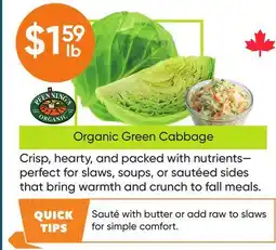 Healthy Planet Organic Green Cabbage offer