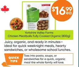 Healthy Planet Yorkshire Valley Farms Chicken Meatballs Fully Cooked Organic offer