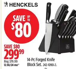Canadian Tire 14-Pc Forged Knife Block Set offer