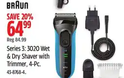 Canadian Tire Braun Series 3:3020 Wet & Dry Shaver with Trimmer, 2-Pc offer