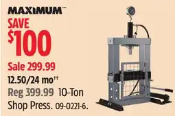 Canadian Tire 10-Ton Shop Press offer