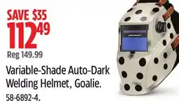 Canadian Tire Variable-Shade Auto-Dark Welding Helmet, Goalie offer
