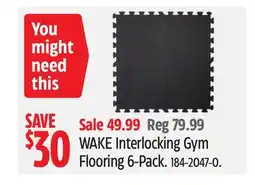 Canadian Tire WAKE Interlocking Gym Flooring 6-Pack offer