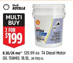 Canadian Tire Shell Rotella T4 Diesel Motor Oil offer