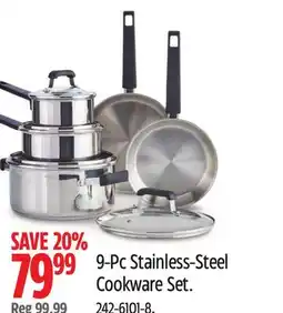 Canadian Tire Master Chef 9-Pc Stainless-Steel Cookware Set offer