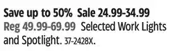 Canadian Tire Selected Work Lights and Spotlight offer