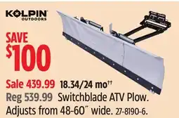 Canadian Tire Kolpin Switchblade ATV Plow offer