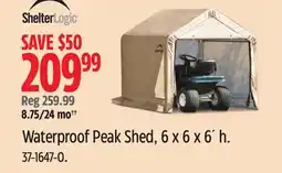 Canadian Tire ShelterLogic Waterproof Peak Shed offer
