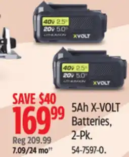 Canadian Tire 5Ah X-VOLT Batteries, 2-Pk offer
