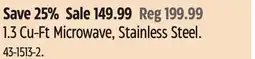 Canadian Tire MasterChef 1.3 Cu-Ft Microwave, Stainless Steel offer