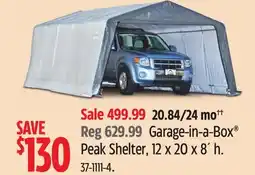 Canadian Tire Garage-in-a-Box Peak Shelter offer