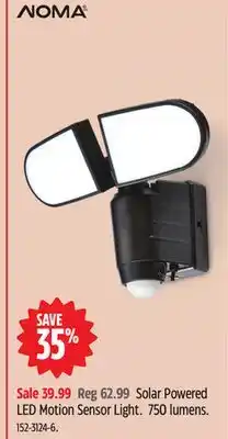 Canadian Tire Noma Solar Powered LED Motion Sensor Light. 750 lumens offer
