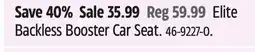 Canadian Tire Backless Booster Car Seat offer