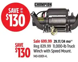 Canadian Tire Champion Power Equipment 11,000-lb Truck Winch with Speed Mount offer