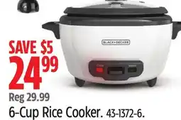 Canadian Tire Black & Decker 6-Cup Rice Cooker offer