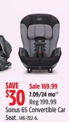 Canadian Tire Evenflo Sonus 65 Convertible Car Seat offer