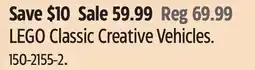 Canadian Tire LEGO Classic Creative Vehicles. 150-2155-2 offer